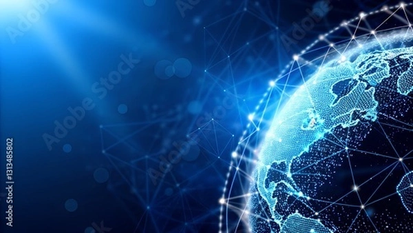 Obraz  Global Network and Digital Connectivity