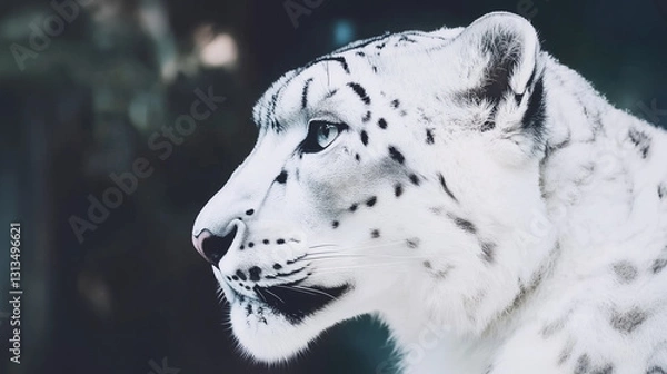Obraz Silent guardian of the mountains, the majestic snow leopard commands the wild with piercing eyes, rare beauty, and an aura of strength in its isolated, untamed highland realm