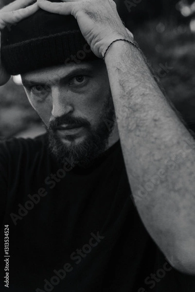 Obraz brutal man with a beard