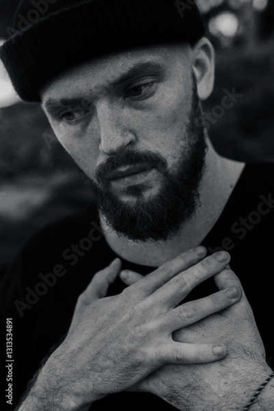 Obraz brutal man with a beard
