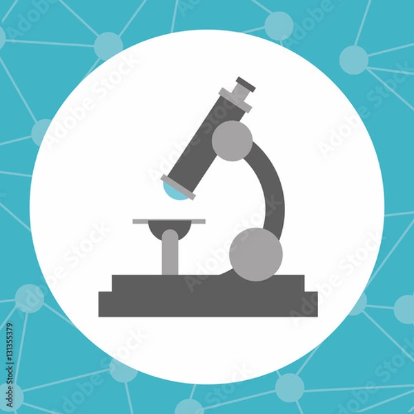 Obraz Microscope icon. Science laboratory chemistry and research theme. Colorful design. Vector illustration