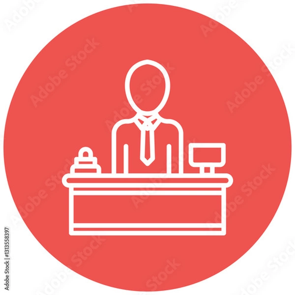 Fototapeta Salon Reception Desk Vector Icon