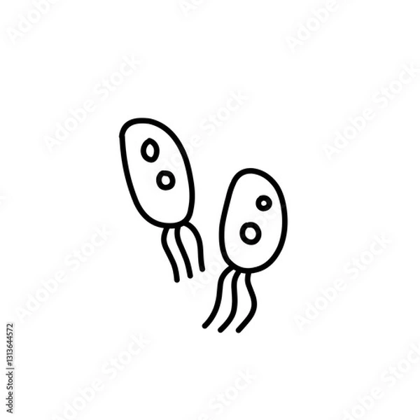 Fototapeta hand drawn bacteria line