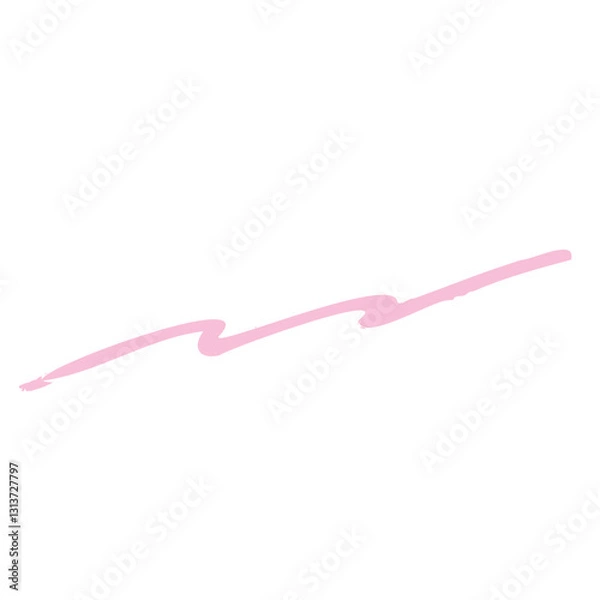 Fototapeta ざらざらの書き味　手描きのシンプルなピンクのアンダーライン
