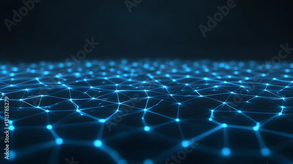 Fototapeta Large power grid nodes glowing with energy in a soft focus, symbolizing modern technology and the power of innovation.
