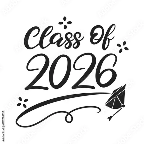 Fototapeta Downloadable Class of 2026 Monochrome