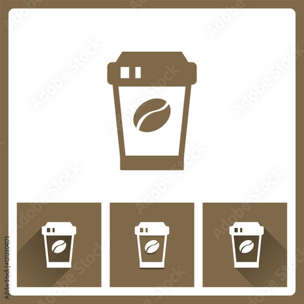 Fototapeta Coffee icon isolated on white background with charger flat icon, EPS10