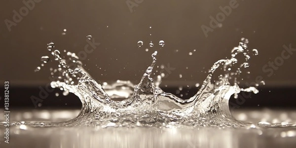 Fototapeta Dynamic Water Splash Captured in Stunning Detail with Bright Background