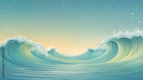 Fototapeta Ocean Wave Pastel Gradient Background