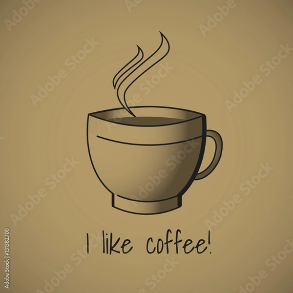 Obraz Cup of coffee. Vector illustration.