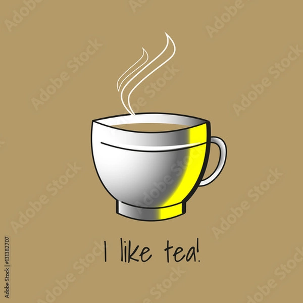 Obraz Cup of tea. Vector illustration.