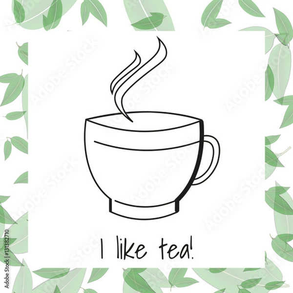 Obraz Cup of tea. Vector illustration.