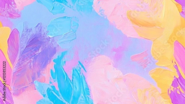 Fototapeta Colorful abstract painting with vibrant hues blending together in an artistic display