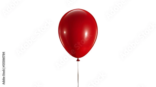 Fototapeta Red balloon isolated on transparent background Generative Ai