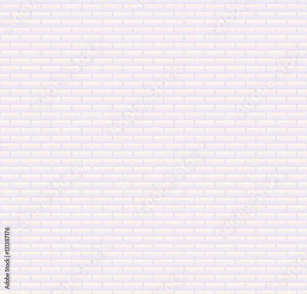 Fototapeta Background of White brick wall. seamless wallpaper vector illustration. colorful horizontal architecture