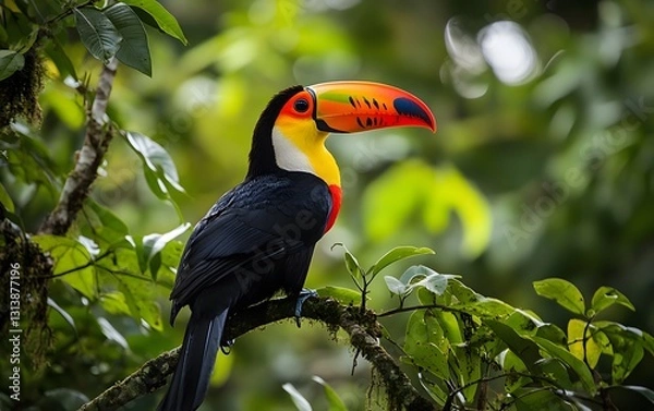 Obraz 98. A vibrant toucan perched in the Amazon rainforest