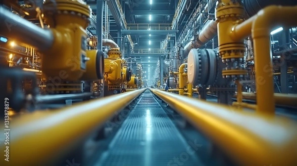 Fototapeta Comprehensive Evaluation of Safety Systems and Infrastructure by Engineers in a Leading Petrochemical Plant