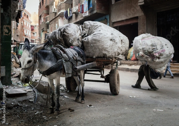 Fototapeta Street scene in Manshiyat Naser