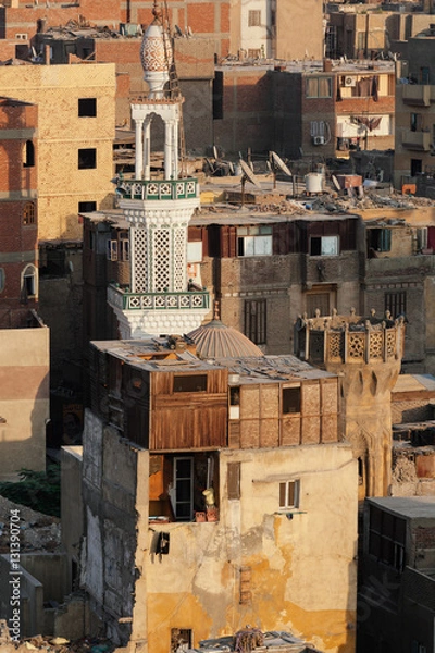 Obraz Overpopulated dusty Old Cairo street view