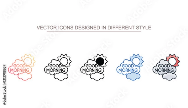 Fototapeta Good Morning icon design with white background stock illustration