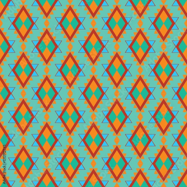 Fototapeta seamless geometric pattern with diamond colorful