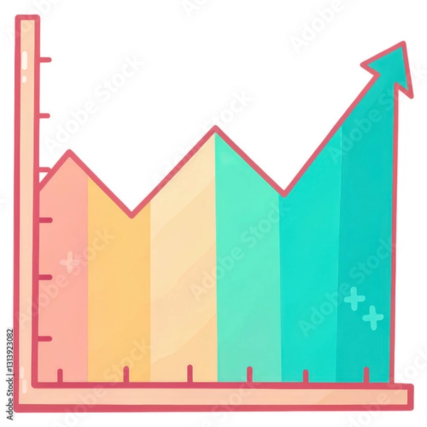 Obraz Long-term investment, A timeline graph depicting consistent financial growth over time, ideal for business presentations.