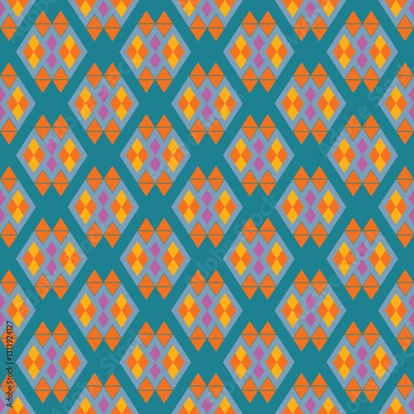 Fototapeta seamless geometric pattern with colorful diamond