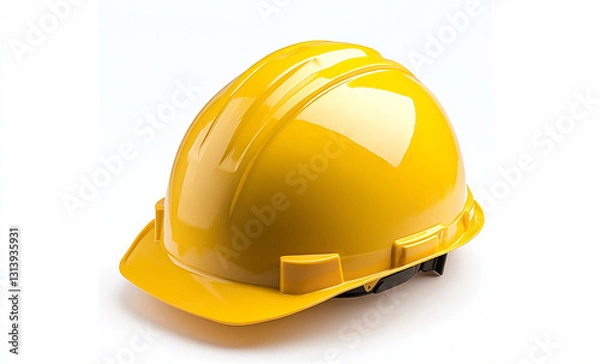 Obraz Yellow safety construction helmet isolated on white background