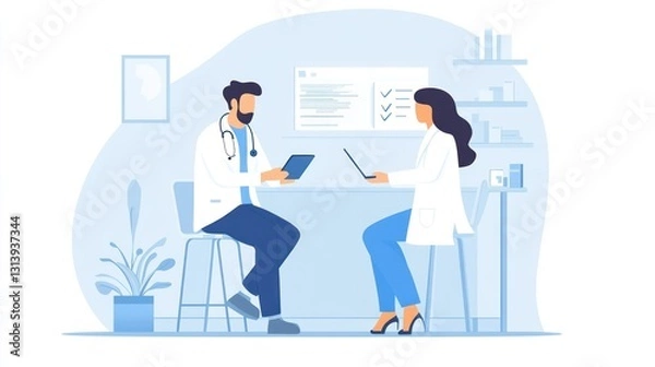 Fototapeta Doctors Consulting at Clinic