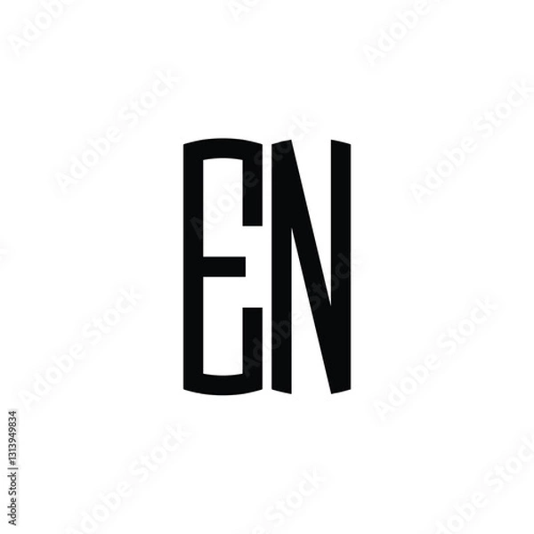 Fototapeta EN monogram logo design letter text name symbol monochrome logotype alphabet character simple logo