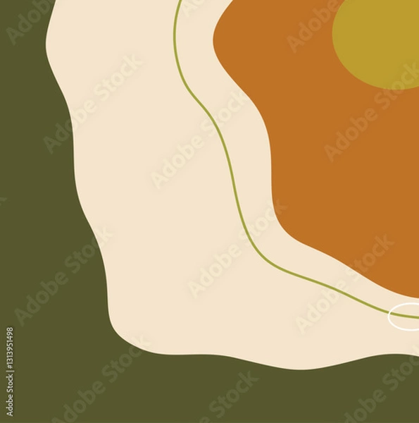 Fototapeta Vector set of minimal backgrounds with abstract organic shapes