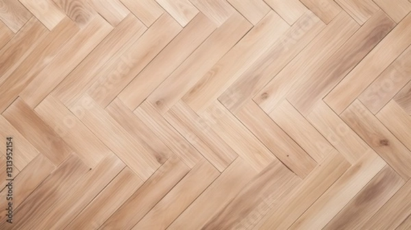 Obraz Light-Colored Wood Flooring with a Herringbone Pattern