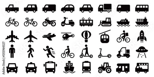 Fototapeta 乗り物のアイコンセット