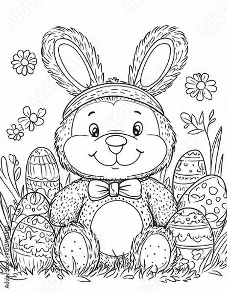 Obraz Whimsical Bear Coloring Book Pages