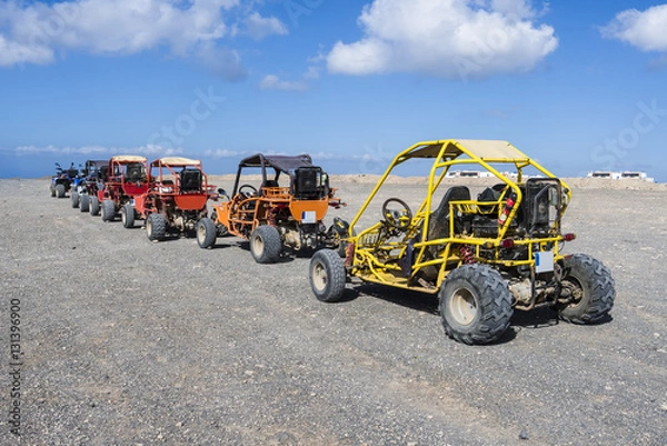 Obraz Beach buggies on tour on an excursion on the Canary Island Fuert