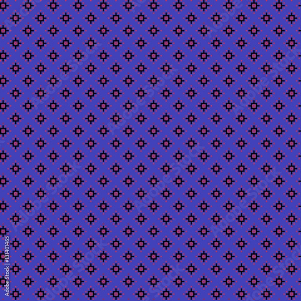 Obraz Cute pixelated pattern with simple geometric shapes. Useful for textile and interior design.