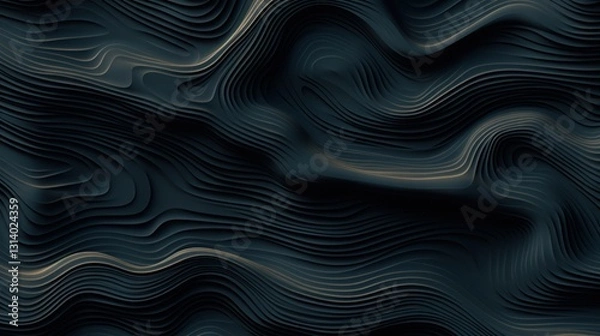 Fototapeta Abstract Dark Blue and Gold Wave Pattern Background