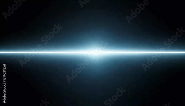 Fototapeta 光の境界　静寂の中の一閃　漆黒の闇を貫く純白の輝き