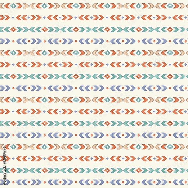 Obraz Simple cute boho pattern. Tribal seamless background. Geometric Wallpaper. Vector illustration.