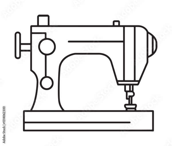 Fototapeta Sewing machine isolated on white.  modern sewing machine for efficient stitching.