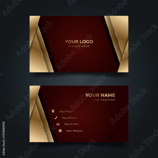 Fototapeta Elegant gold-accented business card design on dark background (1)