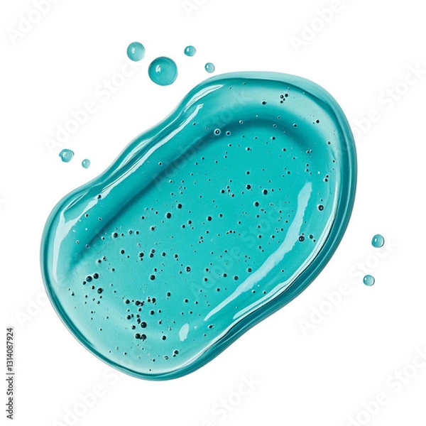 Obraz teal gel texture with bubbles on transparent background