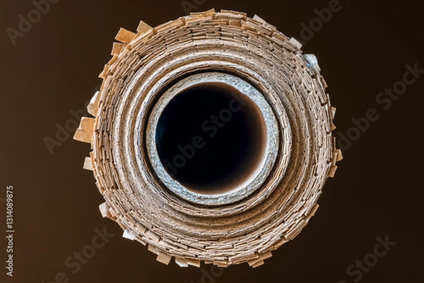 Fototapeta A rolled-up sheet of wrapping paper, side view