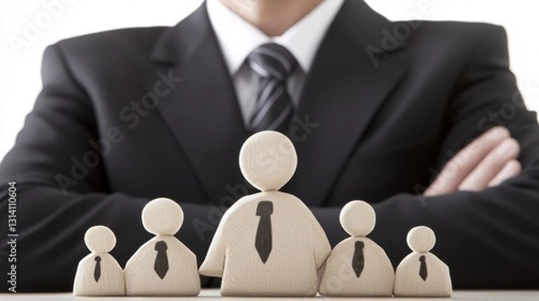Obraz In the realm of corporate governance, a leader stands tall, overseeing a team of dedicated individuals This hierarchical structure ensures accountability and responsible decision-making Transparency