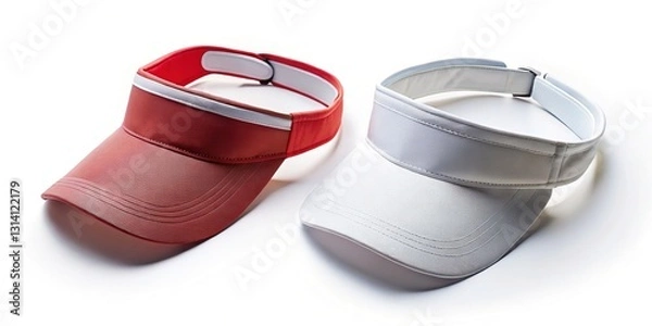 Fototapeta Bird's-Eye View of Stylish Visors: Flat Lay Product Photography with Copy Space