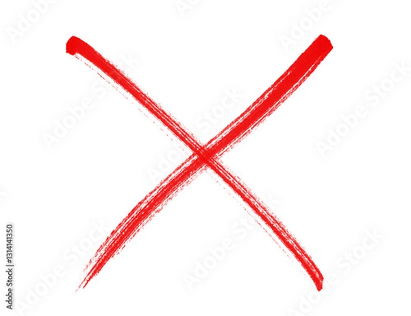 Fototapeta Cross hand drawing, red cross brush drawing vector of drawing marker cross. Red cross mark set, Hand drawn style vector x, cross sign in red color, simple x symbol, grunge cross mark sign collection