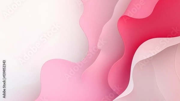 Fototapeta An abstract paper design featuring layers of pink and red colors