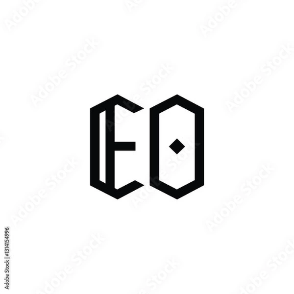 Fototapeta EO monogram logo design letter text name symbol monochrome logotype alphabet character simple logo