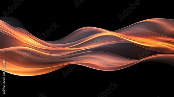 Fototapeta Dynamic Flow of Orange Waves in Motion