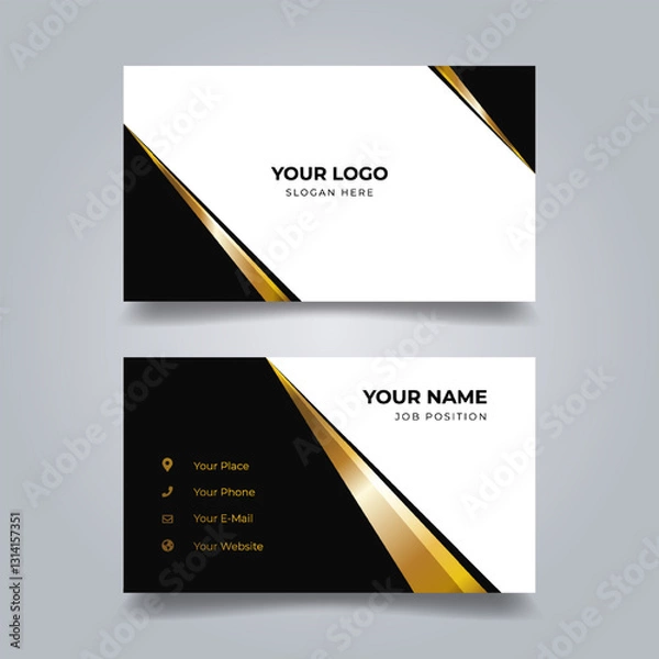 Obraz Elegant gold-black business card design mockup (2)
